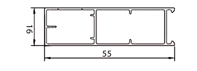 Profil aluminium untuk kabinet dan almari 